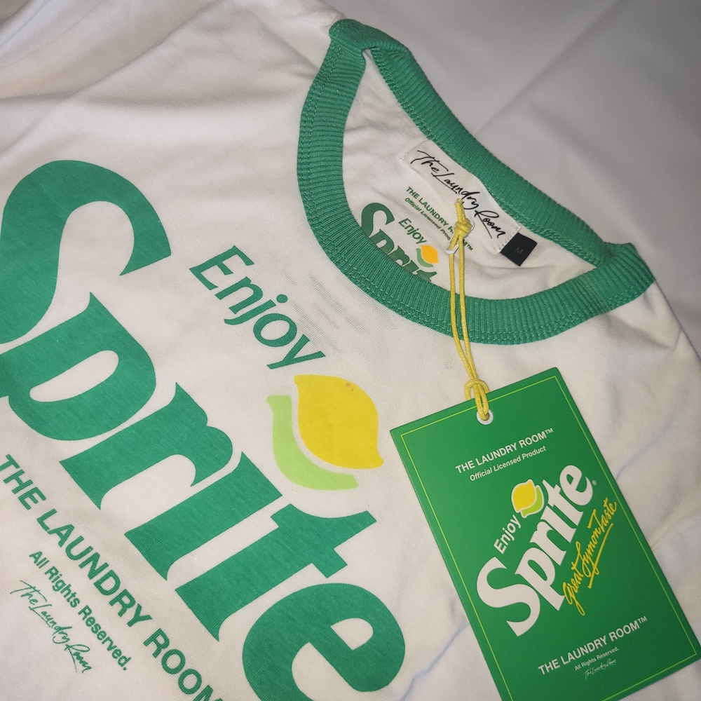 The Laundry Room White & Green Sprite Logo Ringer Tee - Picture 5 of 7